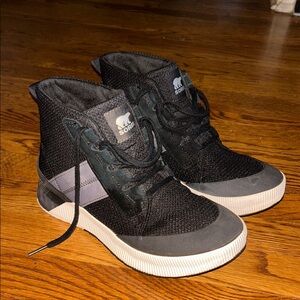 Sorel Women's Out N About III Mid Waterproof Sneakers in black Gorpcore